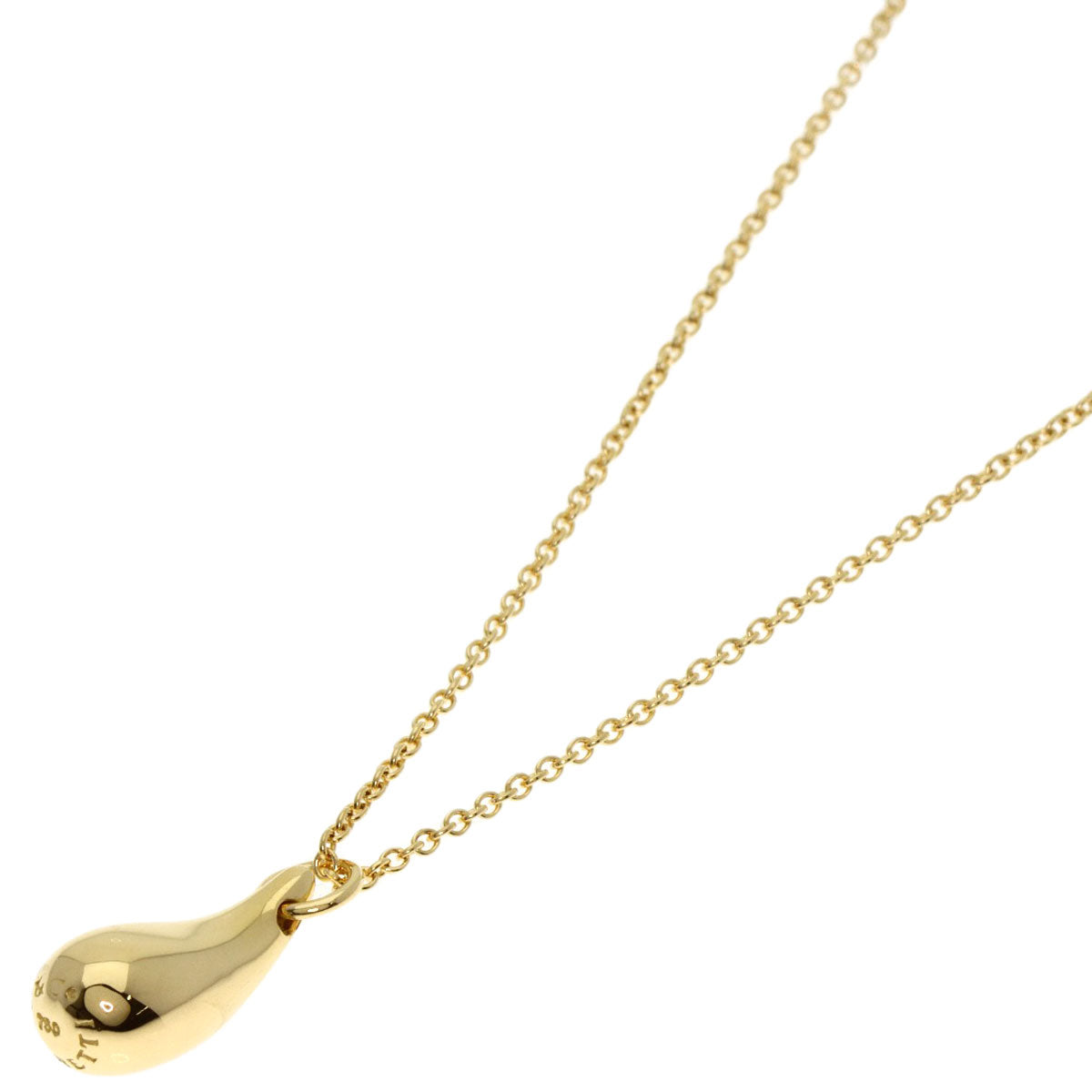TIFFANY&Co. teardrop Necklace K18 Yellow Gold Ladies [Used]