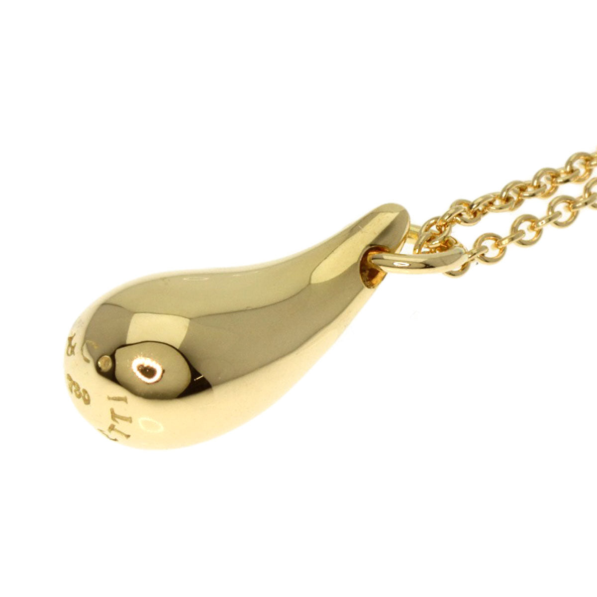 TIFFANY&Co. teardrop Necklace K18 Yellow Gold Ladies [Used]