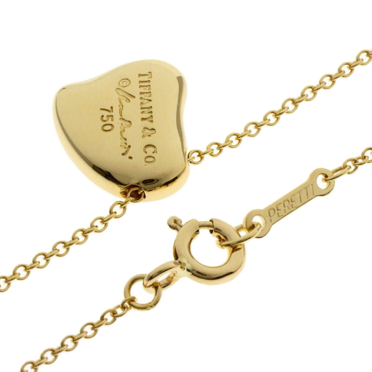 TIFFANY&Co.   Full heart Necklace  K18 Yellow Gold Ladies [Used]
