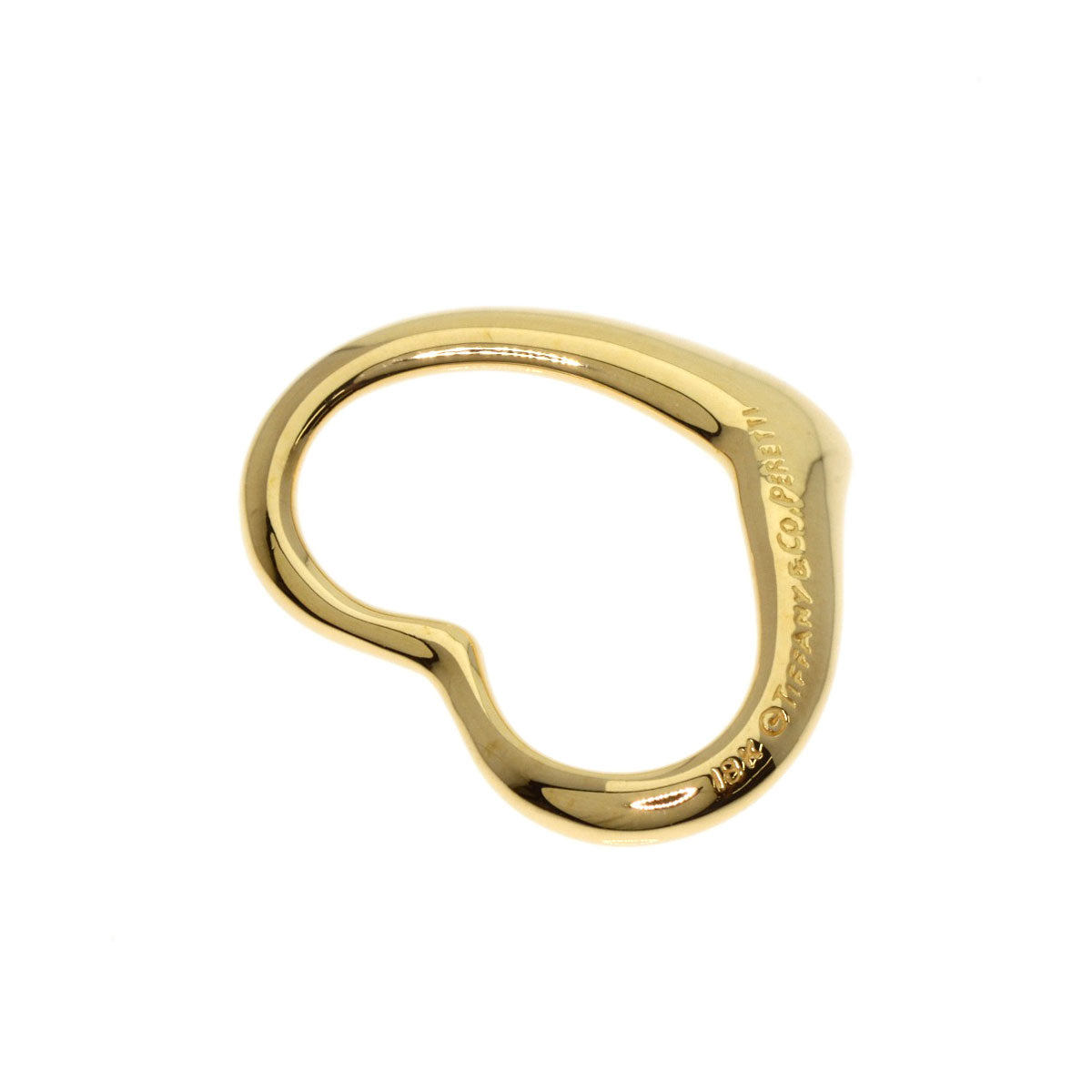 TIFFANY&Co. Open heart Pendant top K18 Yellow Gold Ladies [Used]