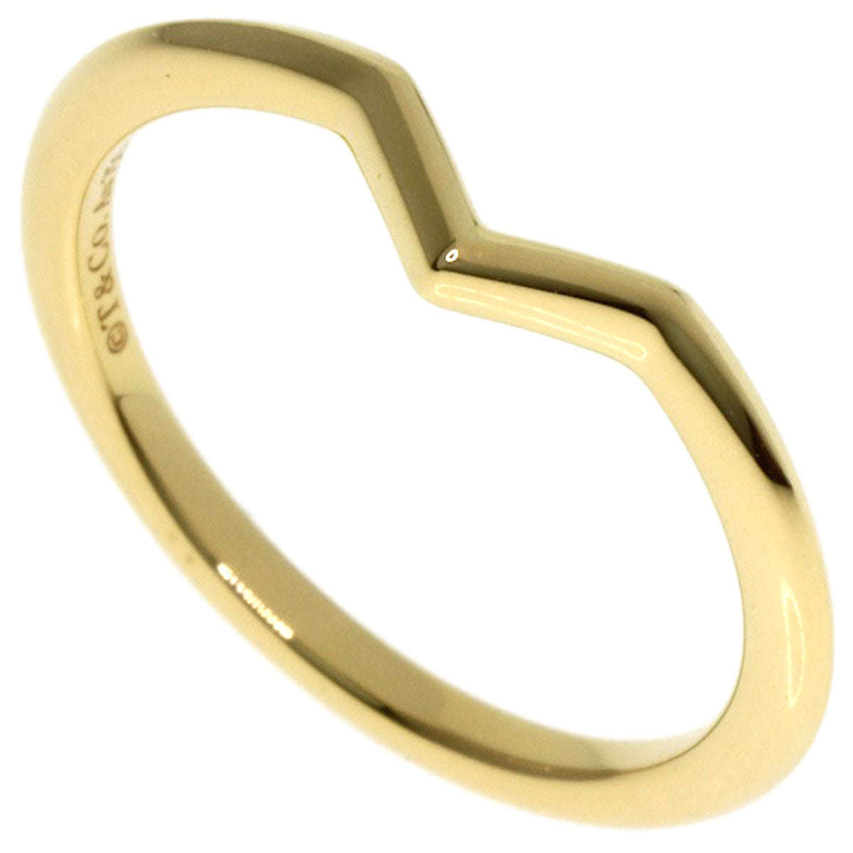 TIFFANY&Co. V band Ring K18 Yellow Gold Ladies [Used]