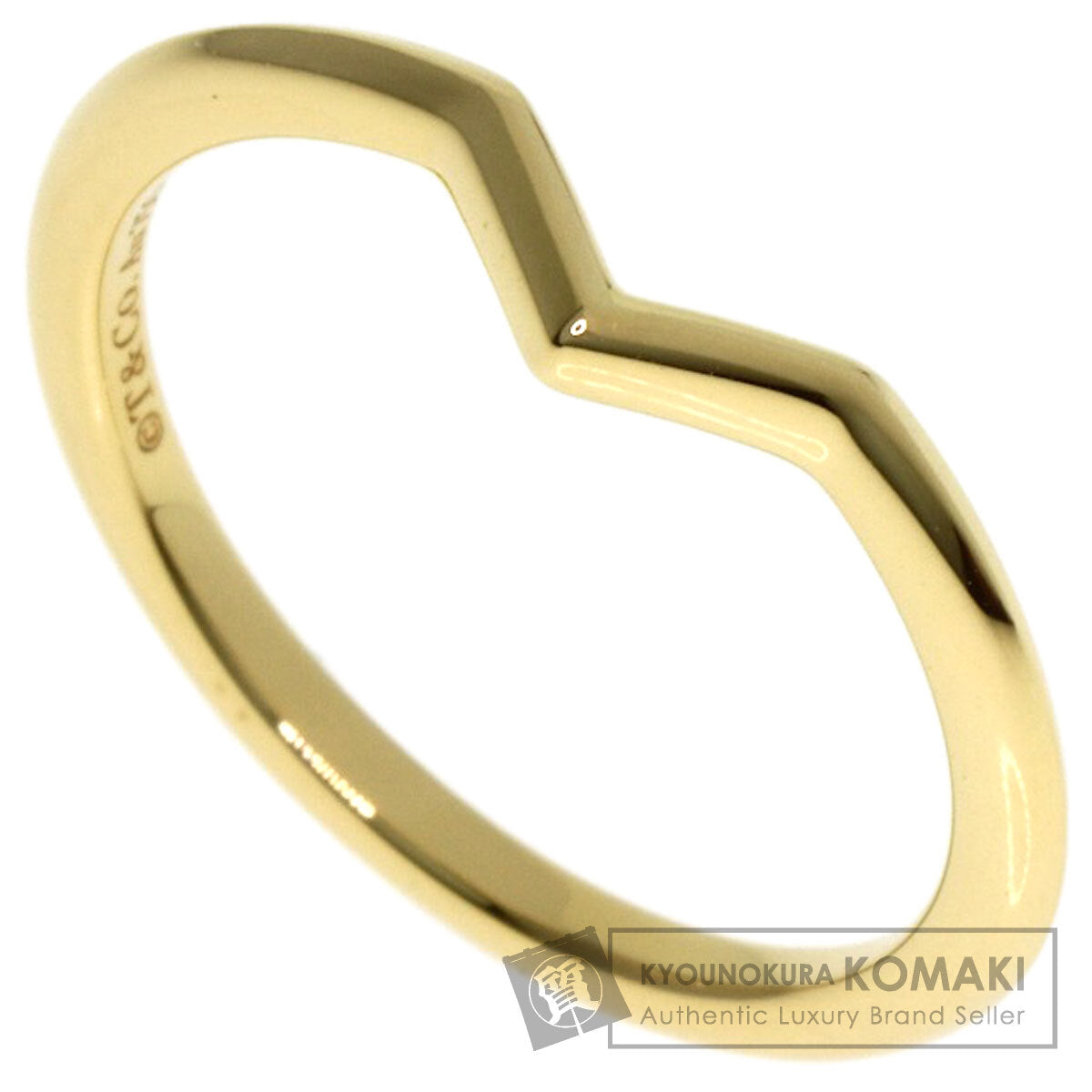 TIFFANY&Co. V band Ring K18 Yellow Gold Ladies [Used]