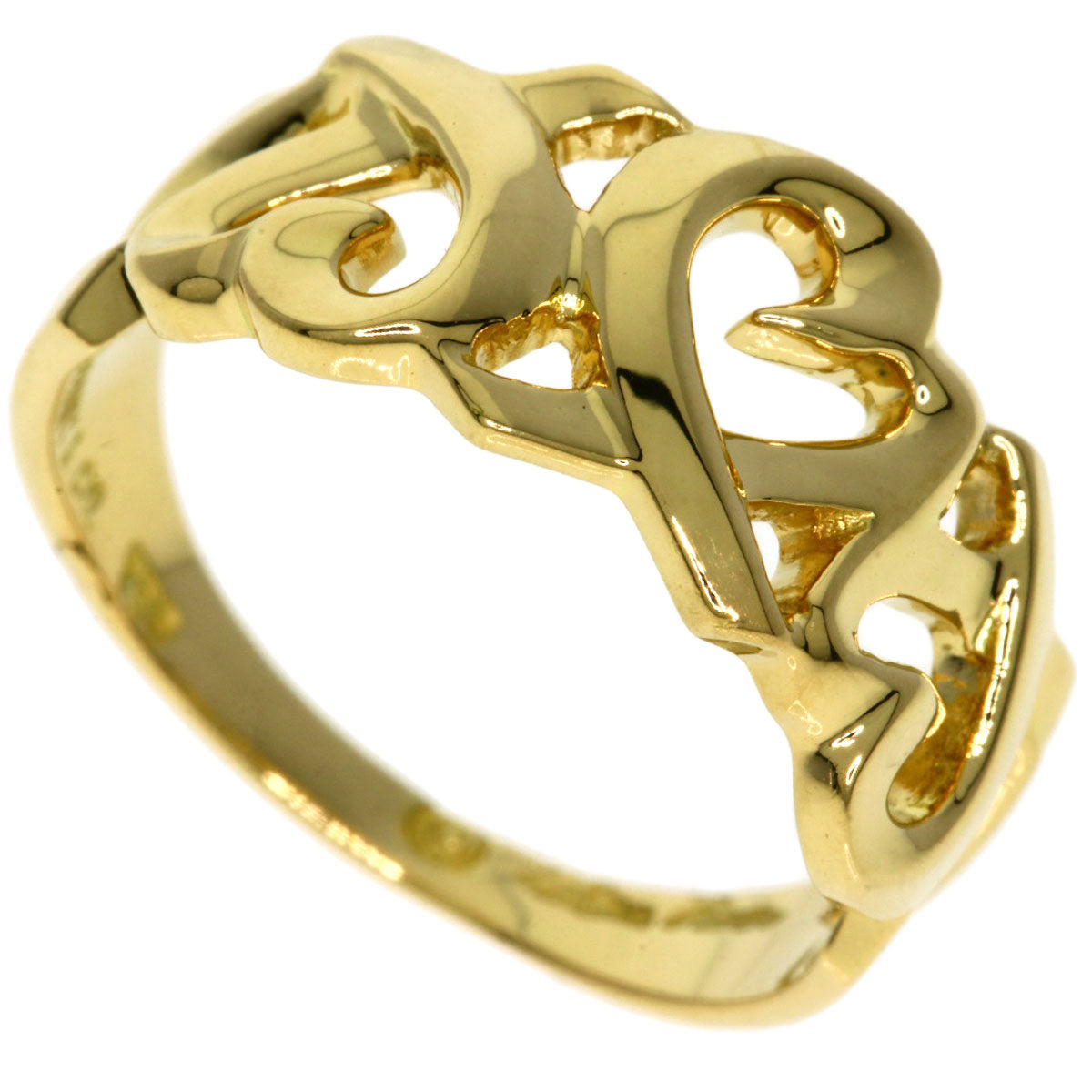 TIFFANY&Co. Triple rubbing heart Ring K18 Yellow Gold Ladies [Used]