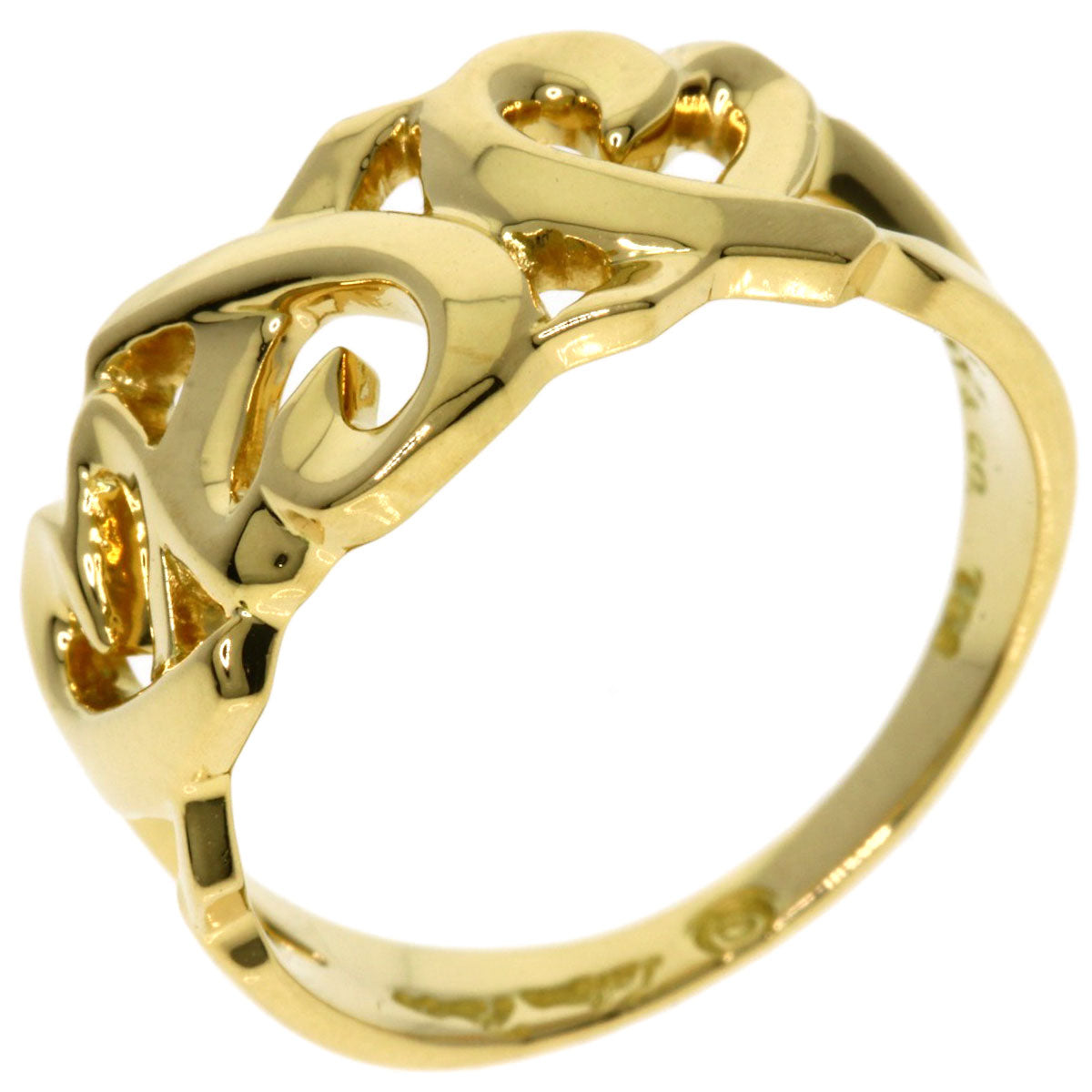 TIFFANY&Co. Triple rubbing heart Ring K18 Yellow Gold Ladies [Used]
