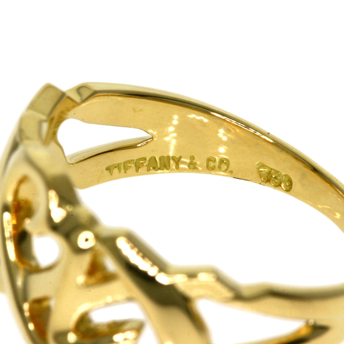 TIFFANY&Co. Triple rubbing heart Ring K18 Yellow Gold Ladies [Used]