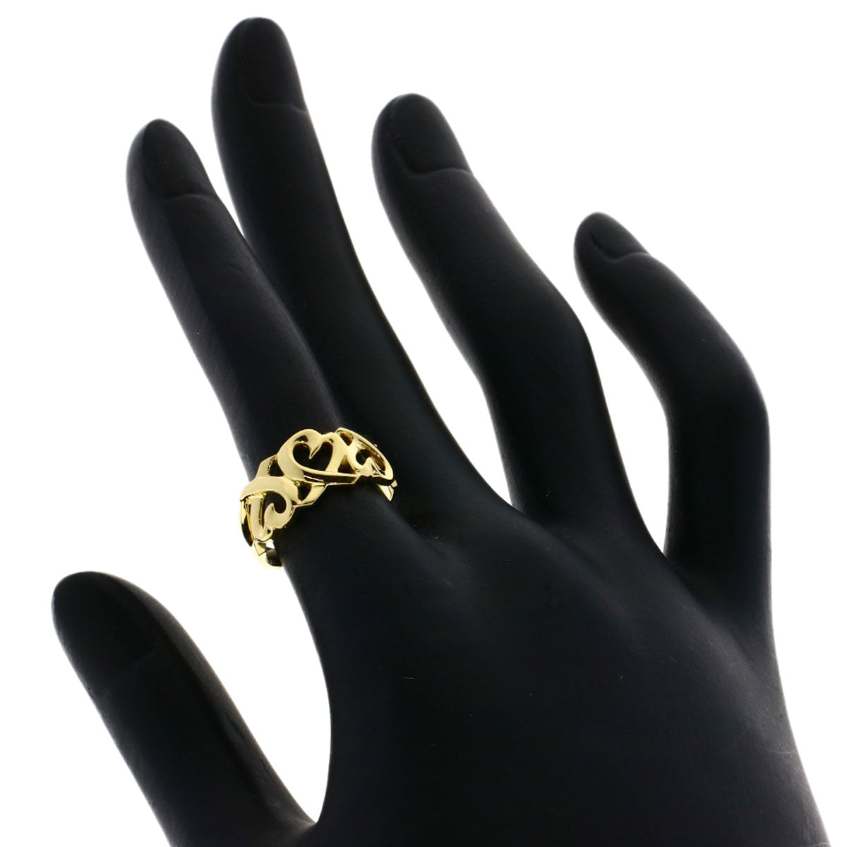 TIFFANY&Co. Triple rubbing heart Ring K18 Yellow Gold Ladies [Used]