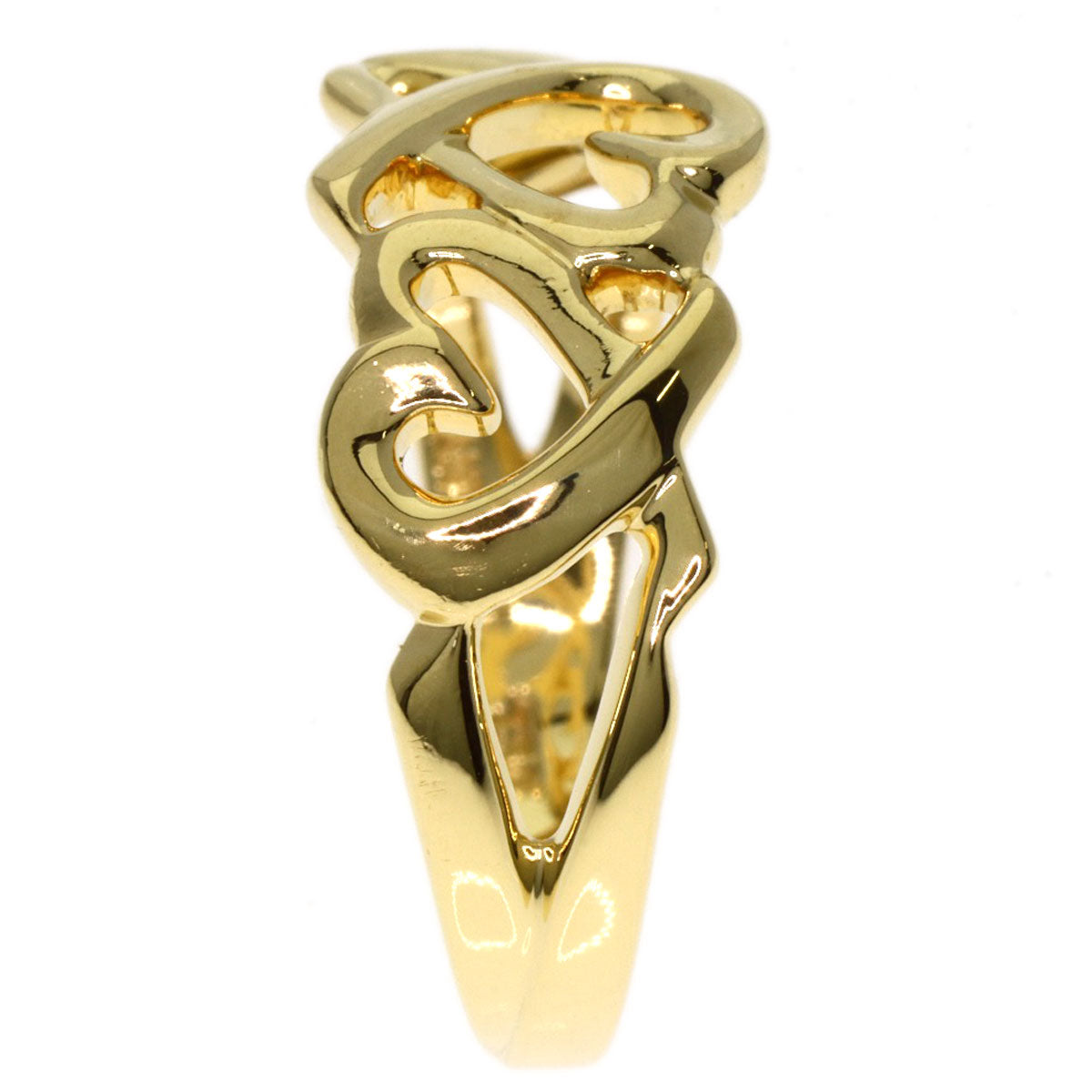 TIFFANY&Co.   Triple rubbing heart Ring  K18 Yellow Gold Ladies [Used]