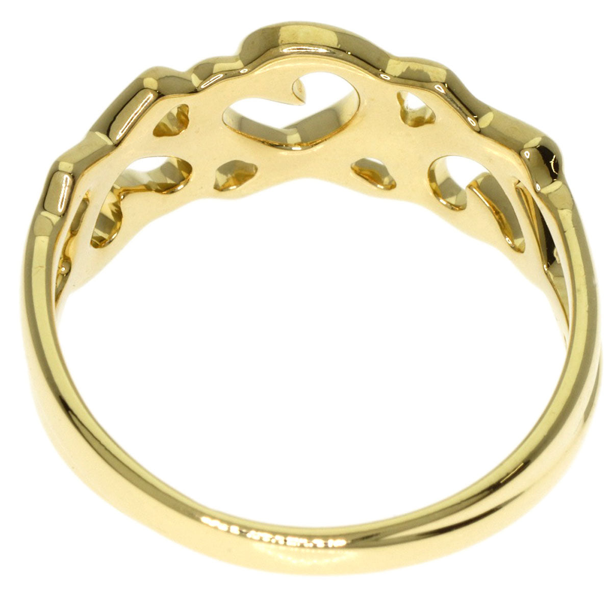 TIFFANY&Co.   Triple rubbing heart Ring  K18 Yellow Gold Ladies [Used]