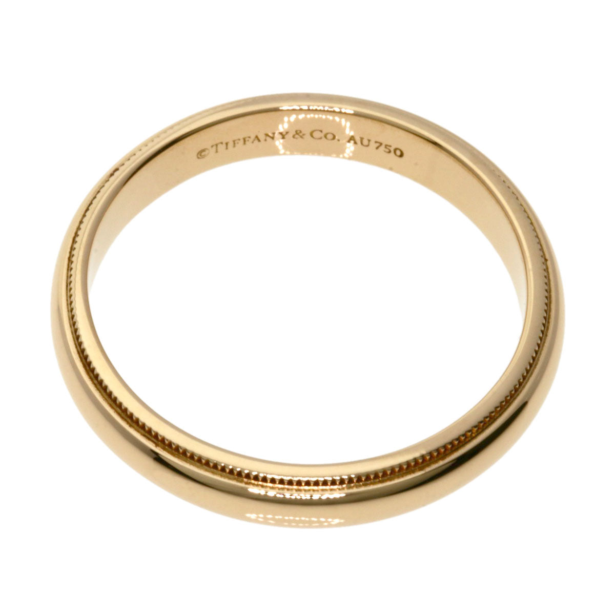 TIFFANY&Co. Milgrain Ring K18 Pink Gold unisex [Used]