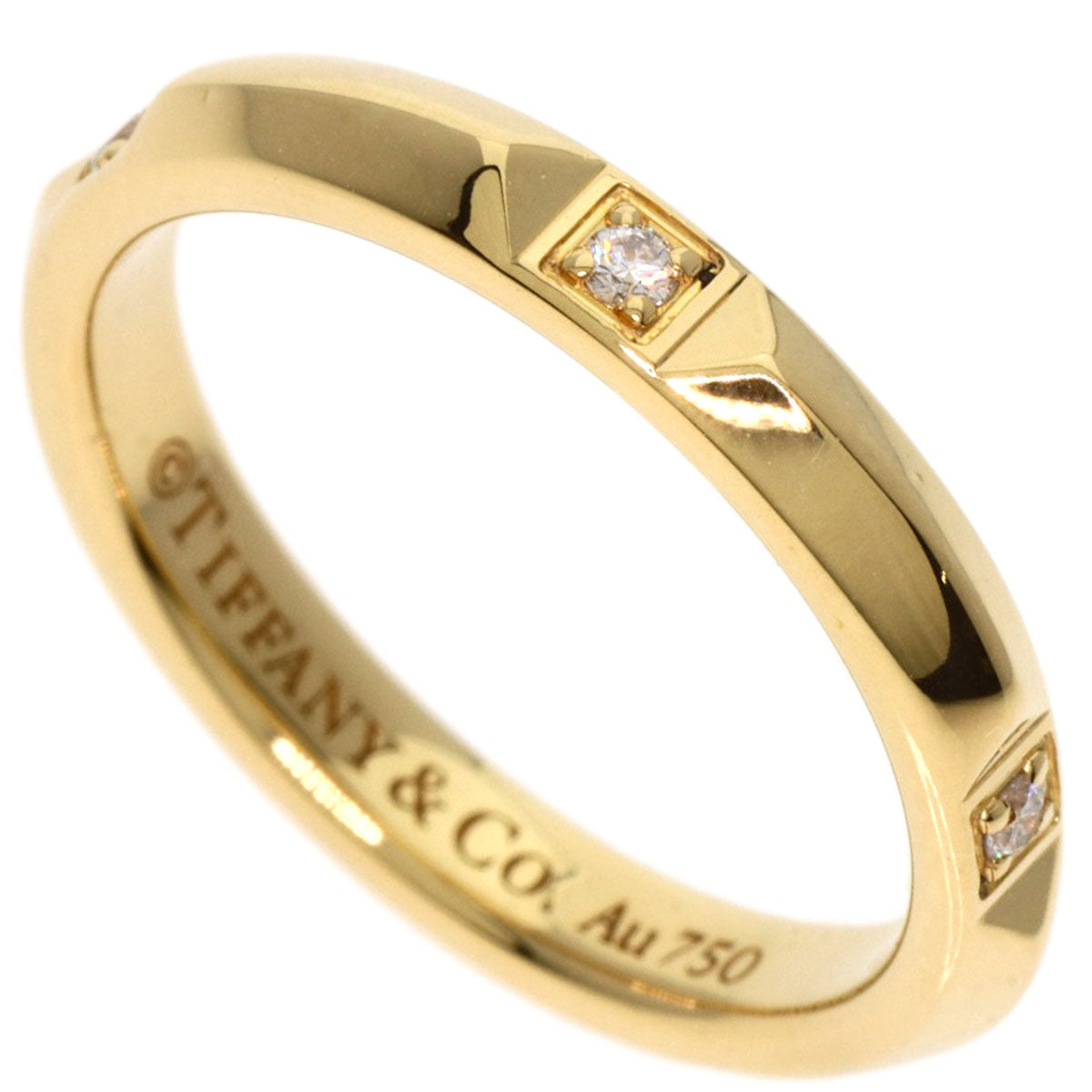 TIFFANY&Co. True Band Diamond Ring K18 Yellow Gold Ladies [Used]