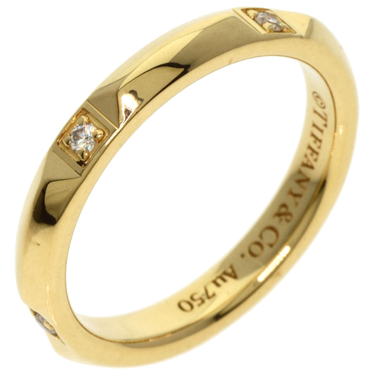 TIFFANY&Co. True Band Diamond Ring K18 Yellow Gold Ladies [Used]