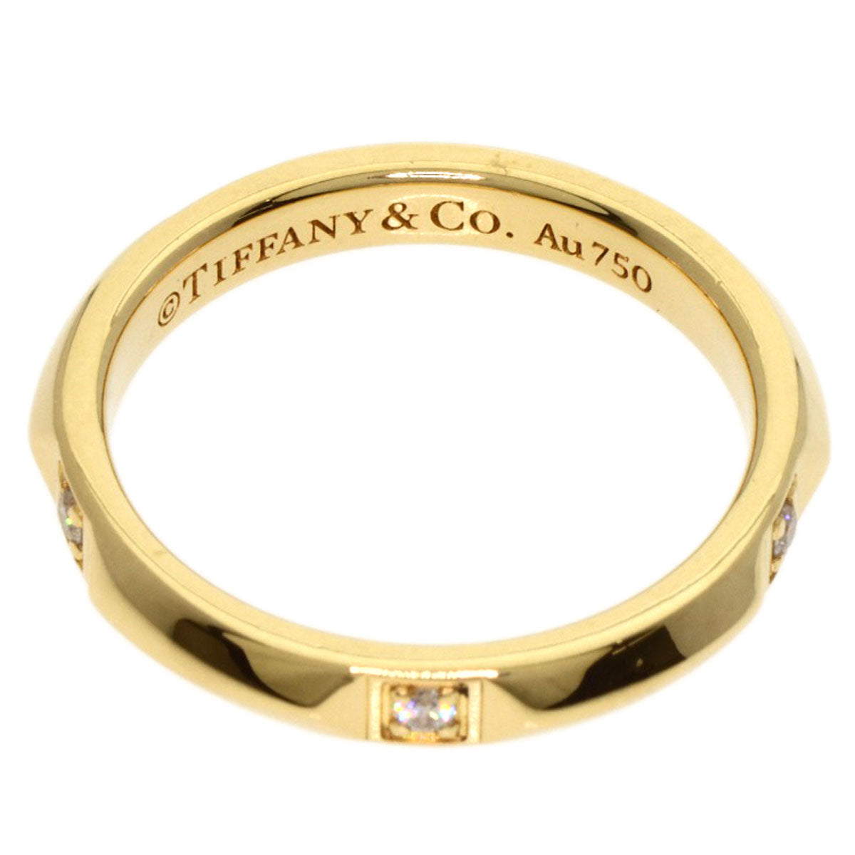 TIFFANY&Co. True Band Diamond Ring K18 Yellow Gold Ladies [Used]