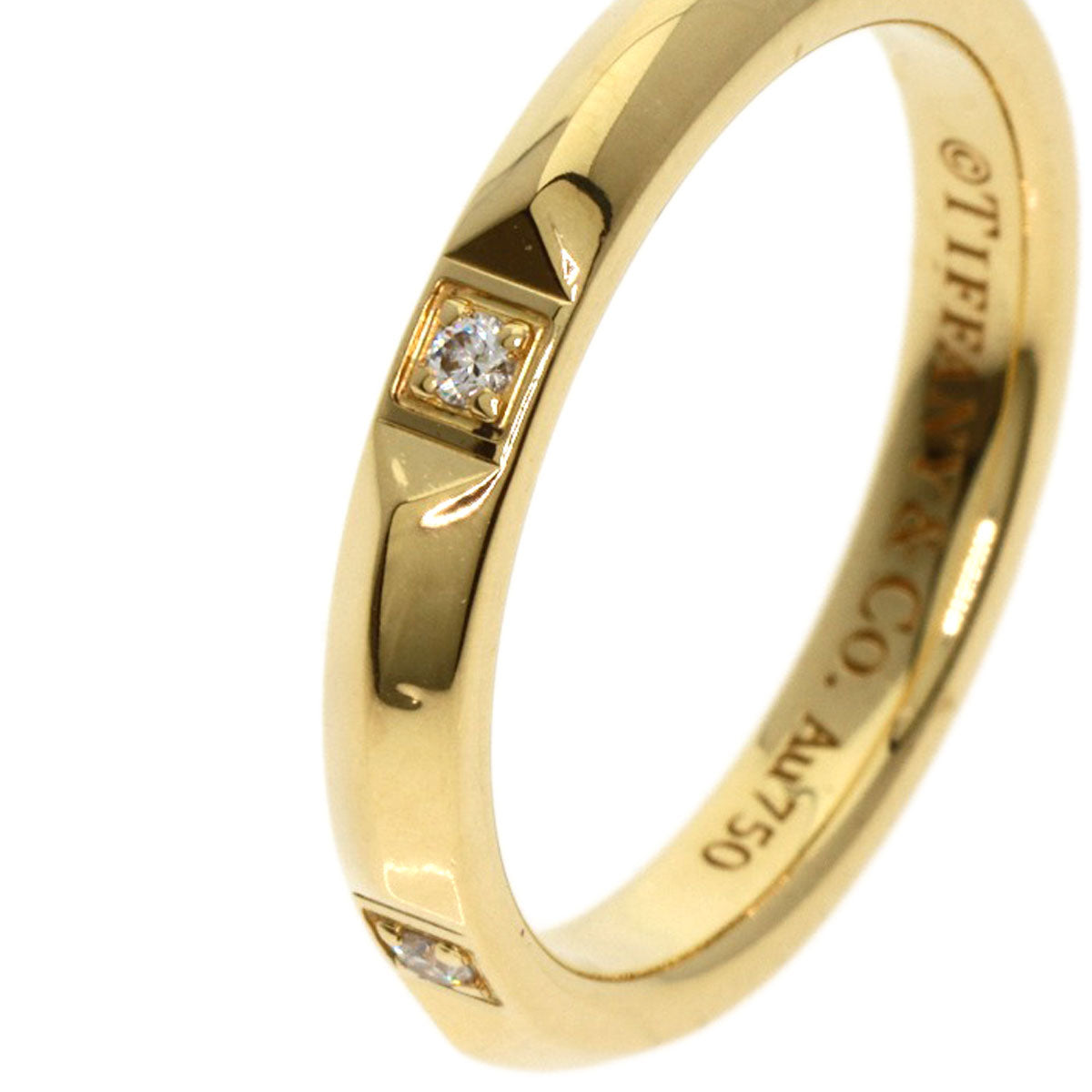 TIFFANY&Co. True Band Diamond Ring K18 Yellow Gold Ladies [Used]