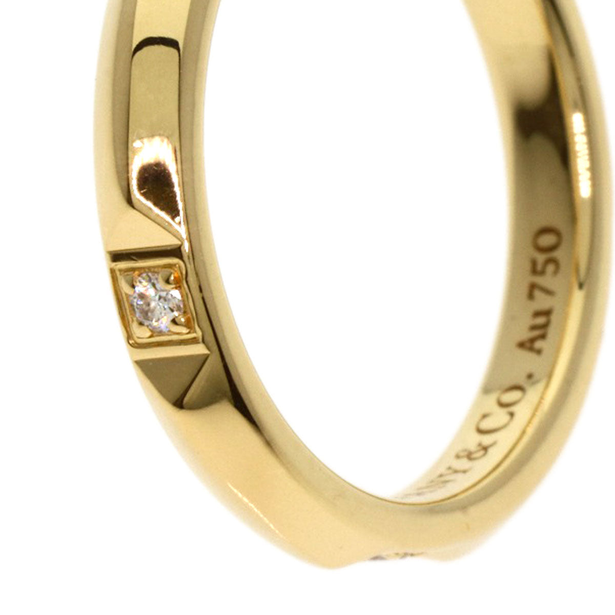 TIFFANY&Co. True Band Diamond Ring K18 Yellow Gold Ladies [Used]