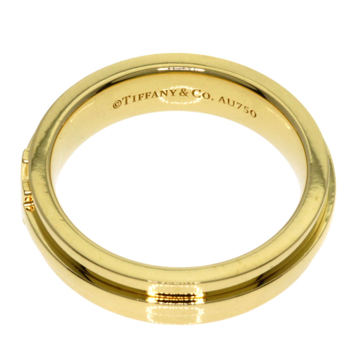 TIFFANY&Co. T TWO Ring K18 Yellow Gold Ladies [Used]