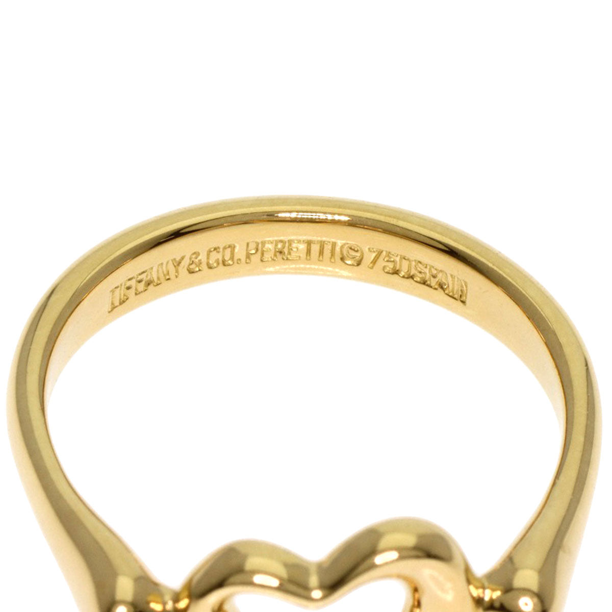 TIFFANY&Co. Open heart Ring K18 Yellow Gold Ladies [Used]