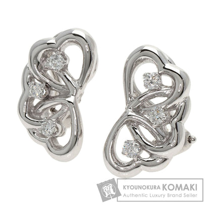 TIFFANY&Co. Triple Heart Diamond Earring K18 White Gold Ladies [Used]