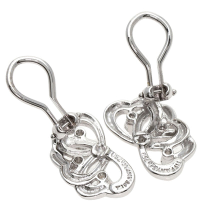 TIFFANY&Co. Triple Heart Diamond Earring K18 White Gold Ladies [Used]