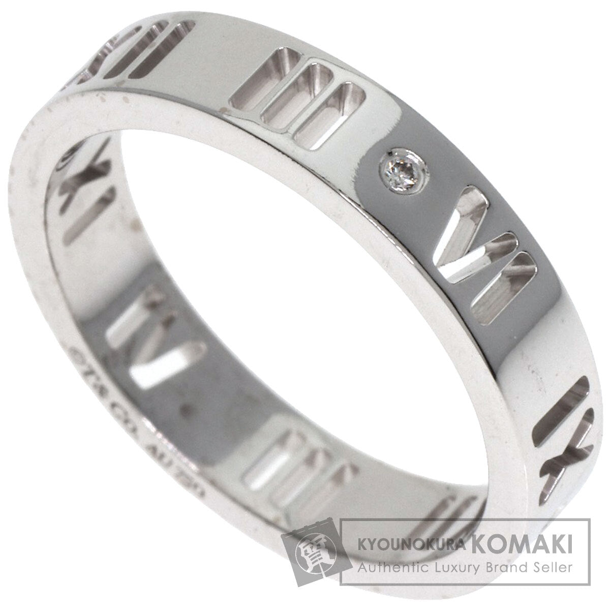 TIFFANY&Co. Atlas Pierced 4P Diamond Ring K18 White Gold Ladies [Used]