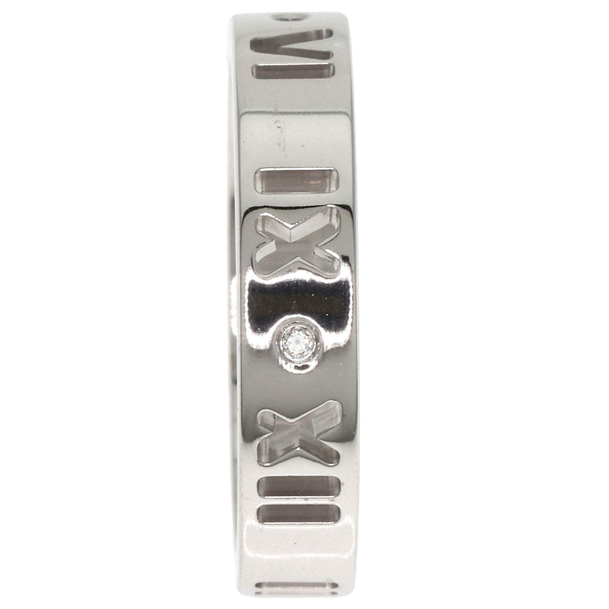 TIFFANY&Co. Atlas Pierced 4P Diamond Ring K18 White Gold Ladies [Used]