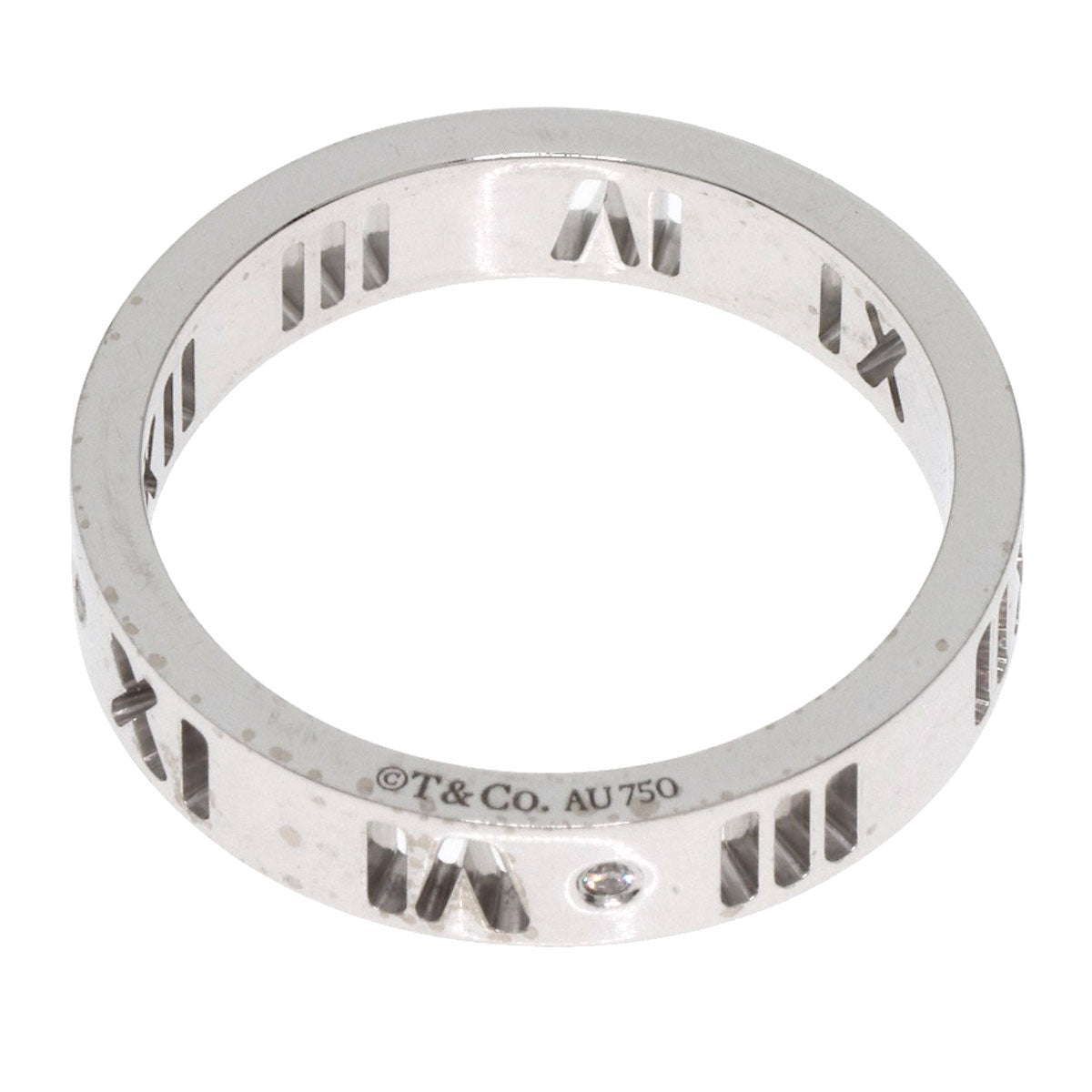 TIFFANY&Co. Atlas Pierced 4P Diamond Ring K18 White Gold Ladies [Used]