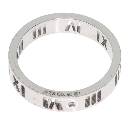 TIFFANY&Co. Atlas Pierced 4P Diamond Ring K18 White Gold Ladies [Used]