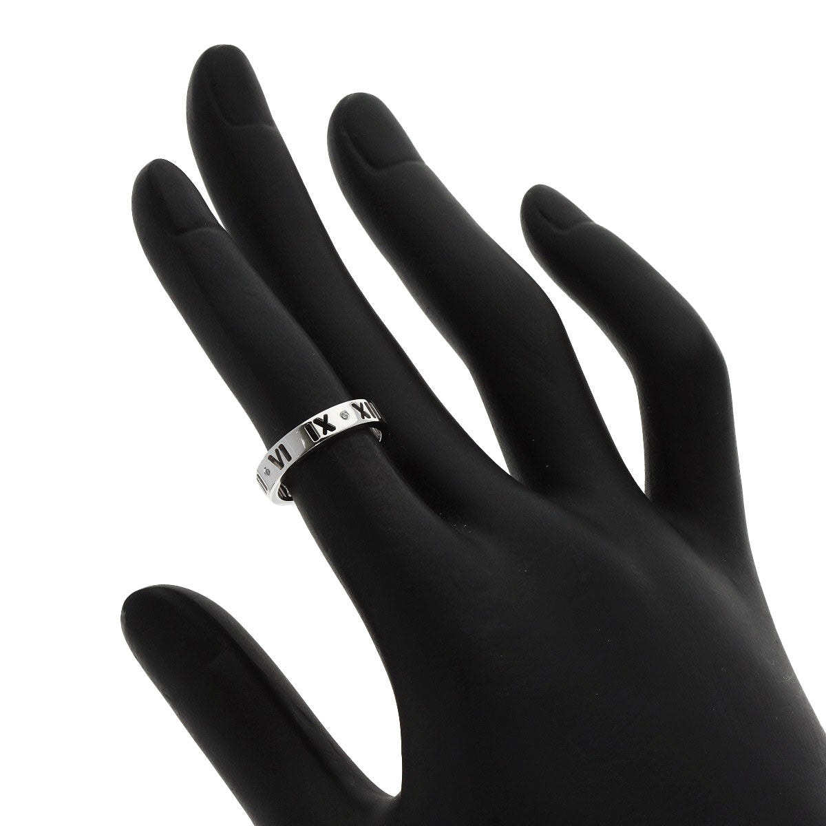 TIFFANY&Co. Atlas Pierced 4P Diamond Ring K18 White Gold Ladies [Used]
