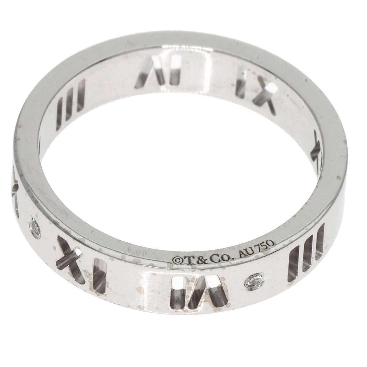 TIFFANY&Co. Atlas Pierced 4P Diamond Ring K18 White Gold Ladies [Used]