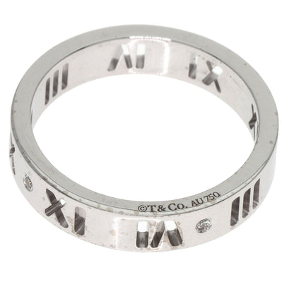 TIFFANY&Co. Atlas Pierced 4P Diamond Ring K18 White Gold Ladies [Used]