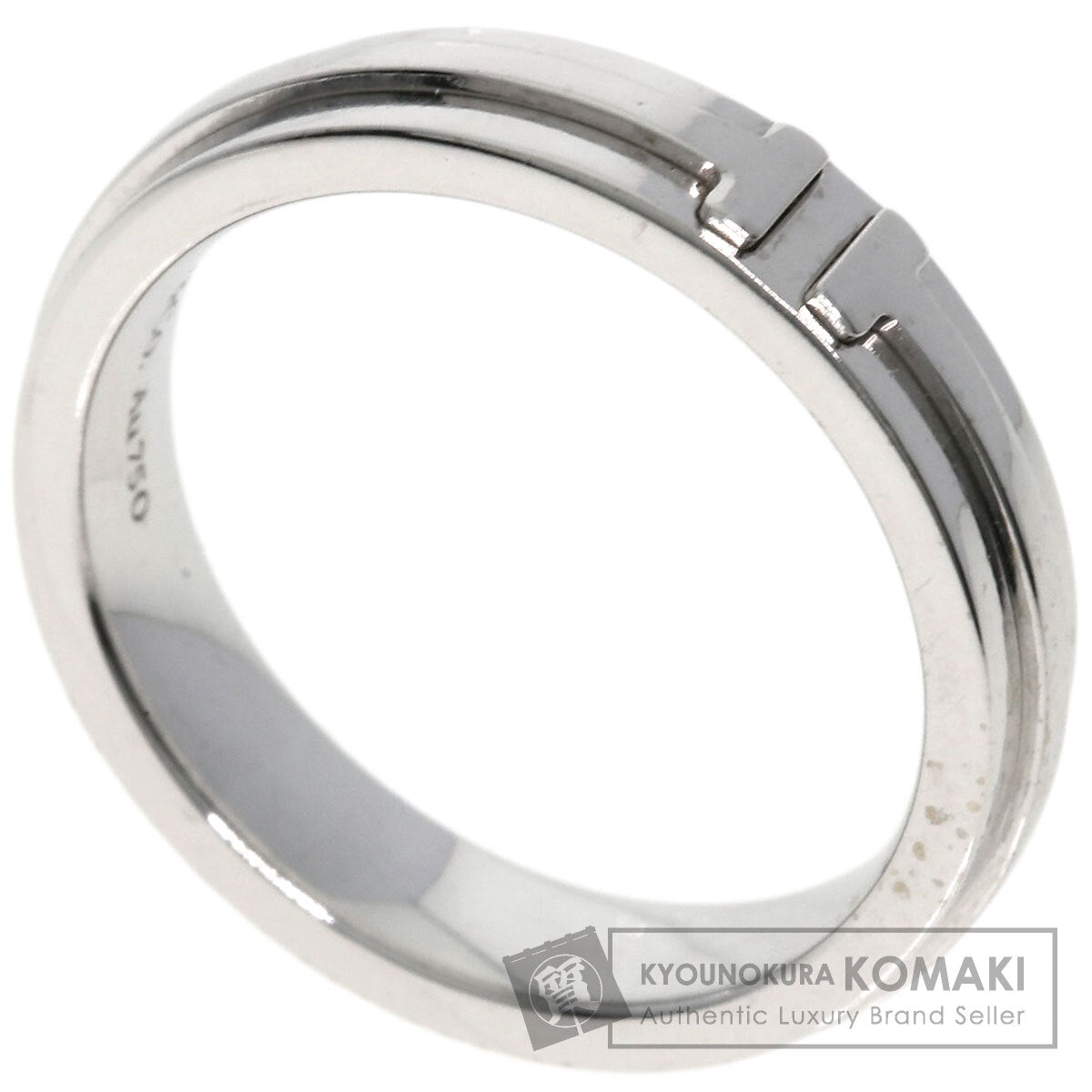 TIFFANY&Co. T TOW Narrow Ring K18 White Gold Ladies [Used]