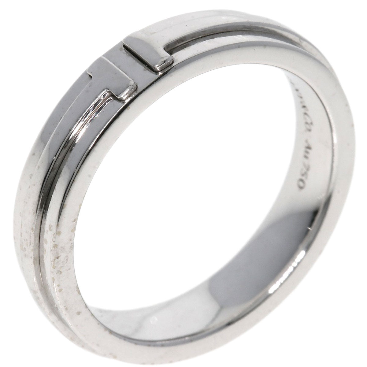TIFFANY&Co. T TOW Narrow Ring K18 White Gold Ladies [Used]