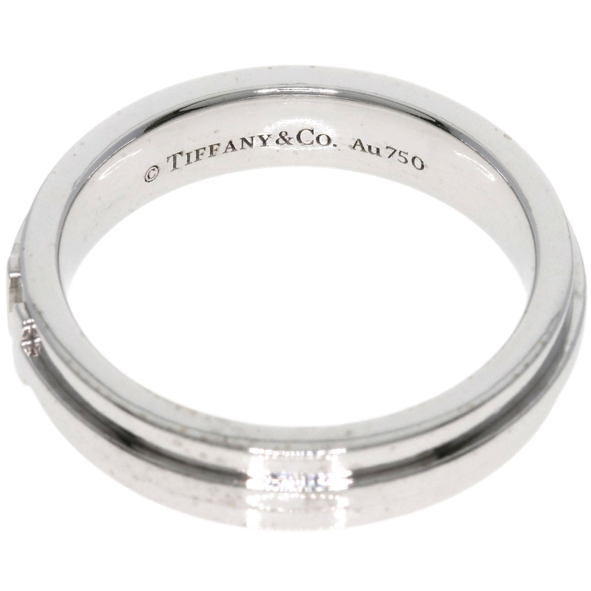 TIFFANY&Co. T TOW Narrow Ring K18 White Gold Ladies [Used]