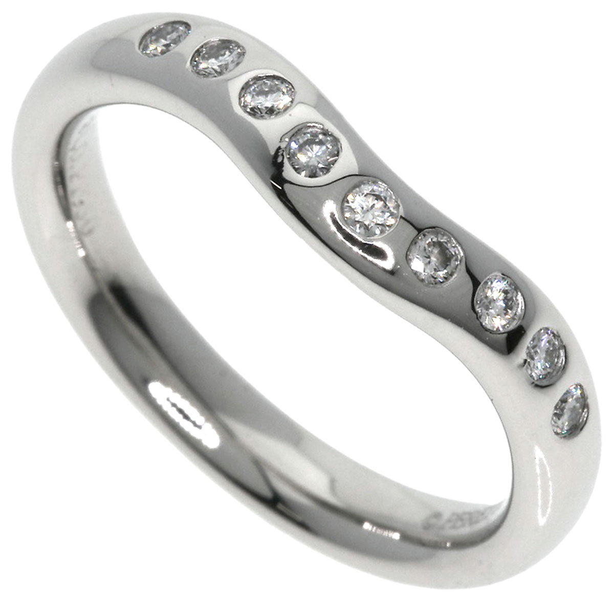 TIFFANY&Co.   Curved band Diamond Ring  Platinum PT950 Ladies [Used]