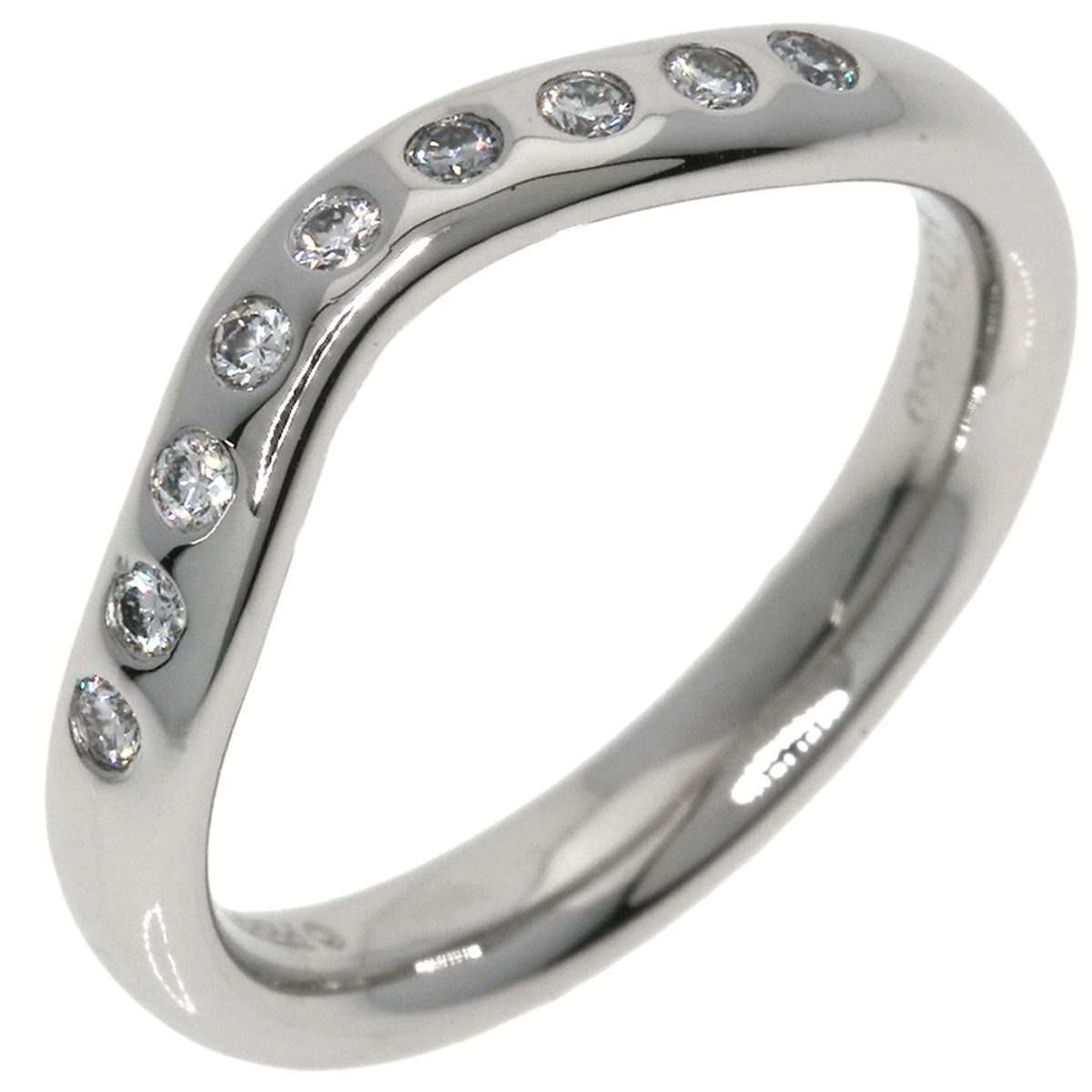 TIFFANY&Co.   Curved band Diamond Ring  Platinum PT950 Ladies [Used]