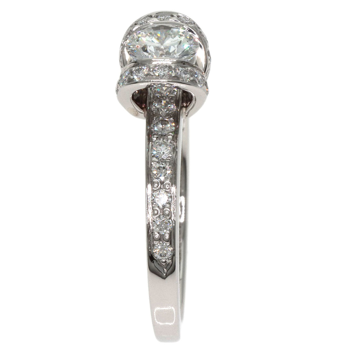 ティファニー リボンモチーフ ダイヤモンド リング・指輪 プラチナPT950 レディース 【中古】【TIFFANY&Co.】