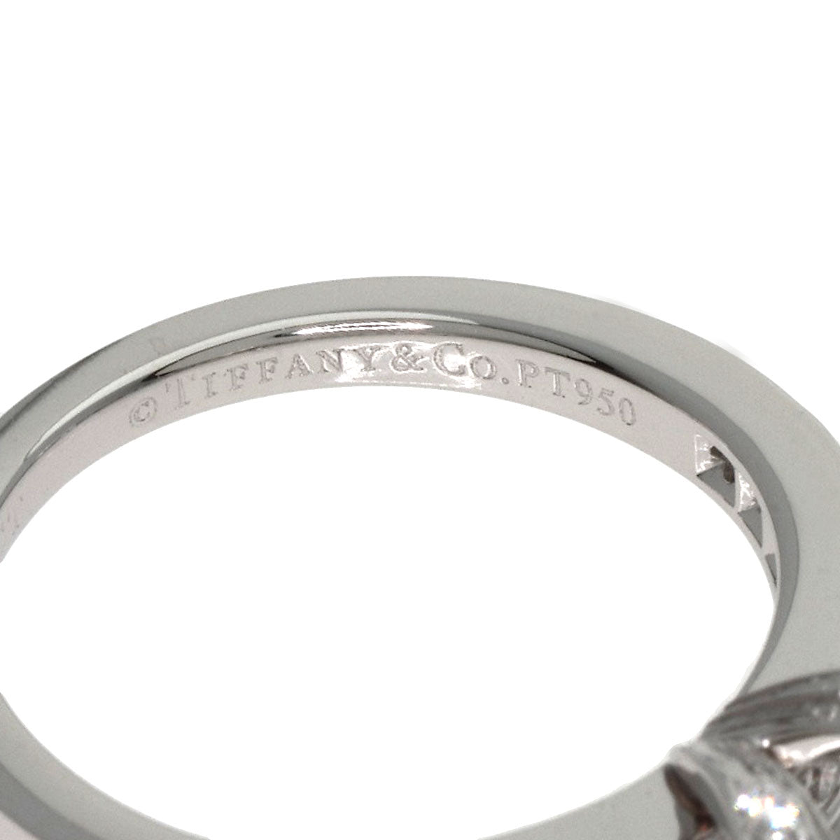 ティファニー リボンモチーフ ダイヤモンド リング・指輪 プラチナPT950 レディース 【中古】【TIFFANY&Co.】