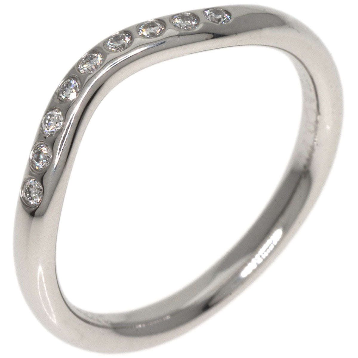 TIFFANY&Co. Curved Band Diamond Ring Platinum PT950 Ladies [Used]
