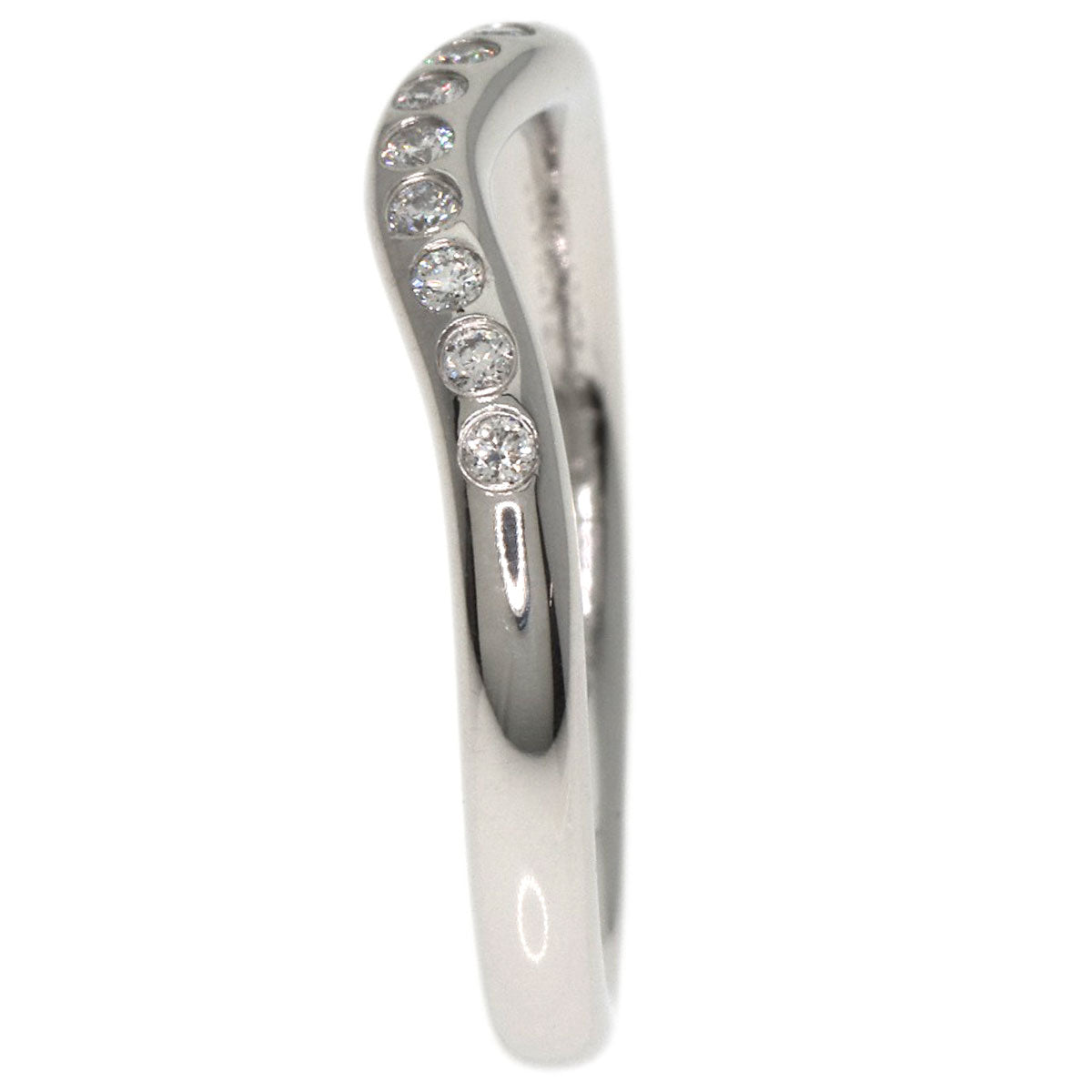 TIFFANY&Co. Curved Band Diamond Ring Platinum PT950 Ladies [Used]