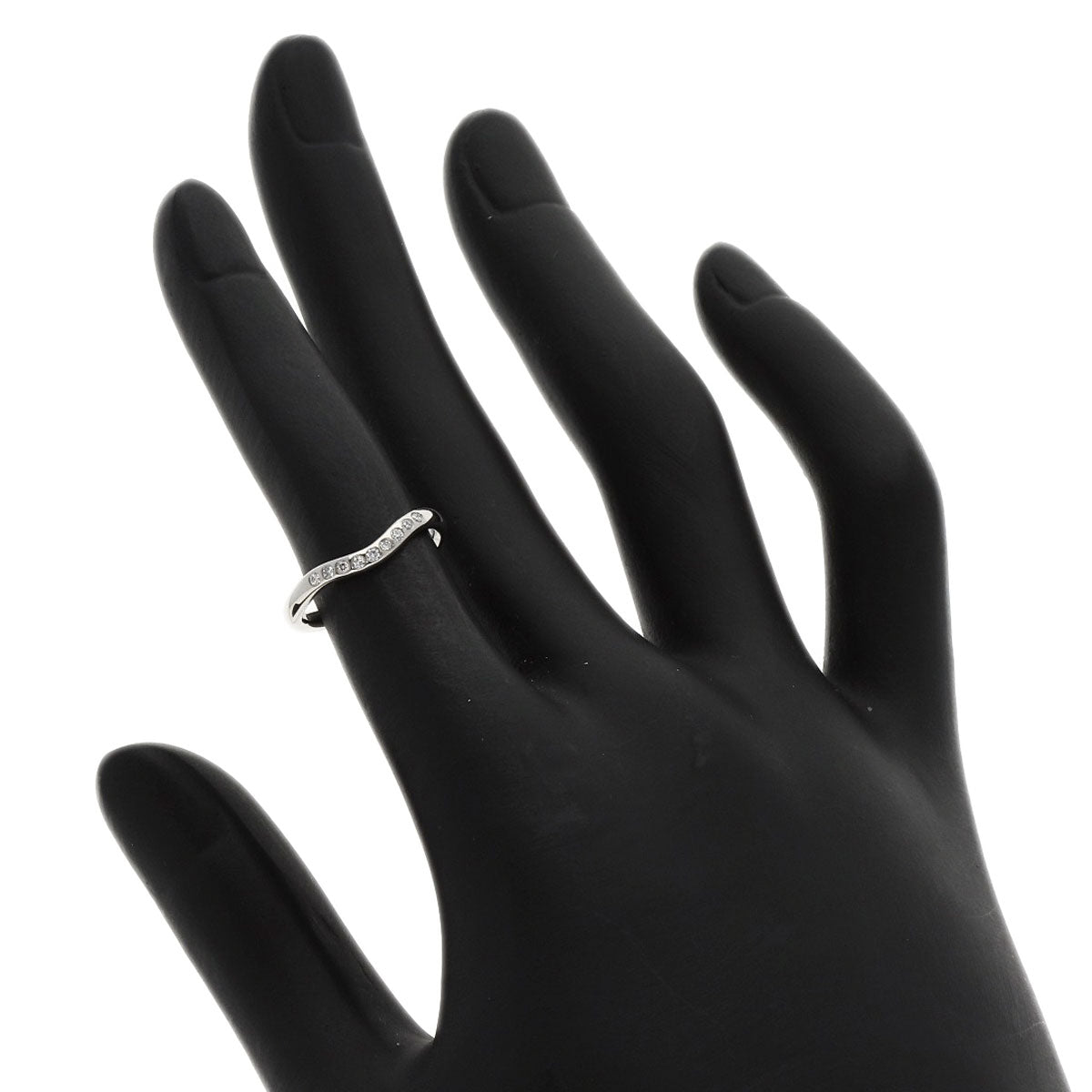 TIFFANY&Co. Curved Band Diamond Ring Platinum PT950 Ladies [Used]