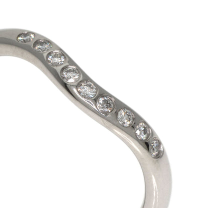 TIFFANY&Co. Curved Band Diamond Ring Platinum PT950 Ladies [Used]