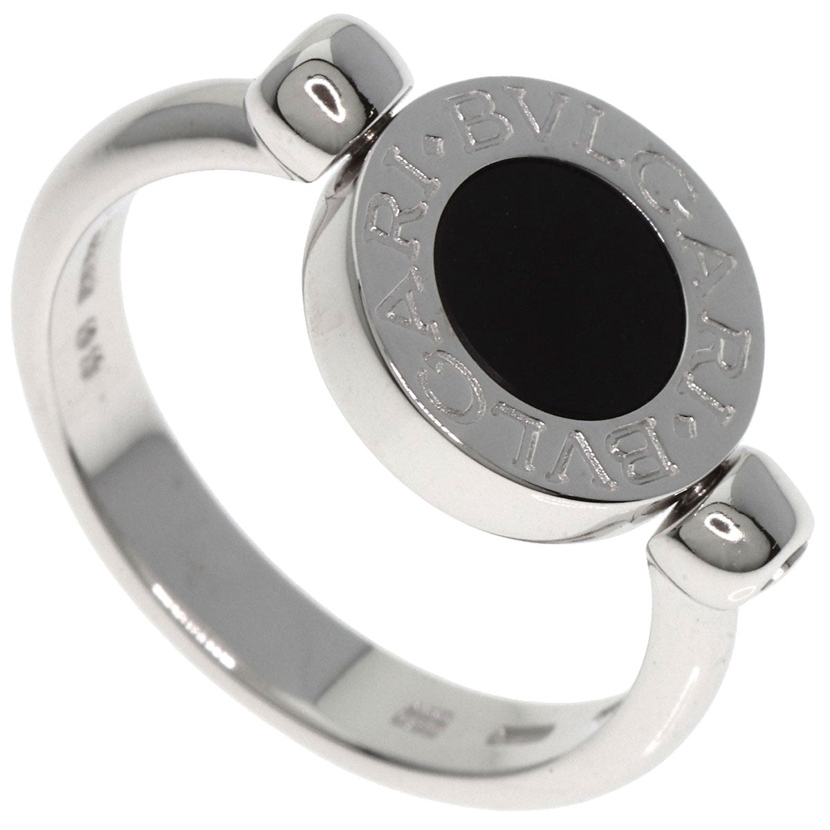 BVLGARI BVLGARI BVLGARI Flip Onyx Diamond Ring K18 White Gold Ladies [Used]