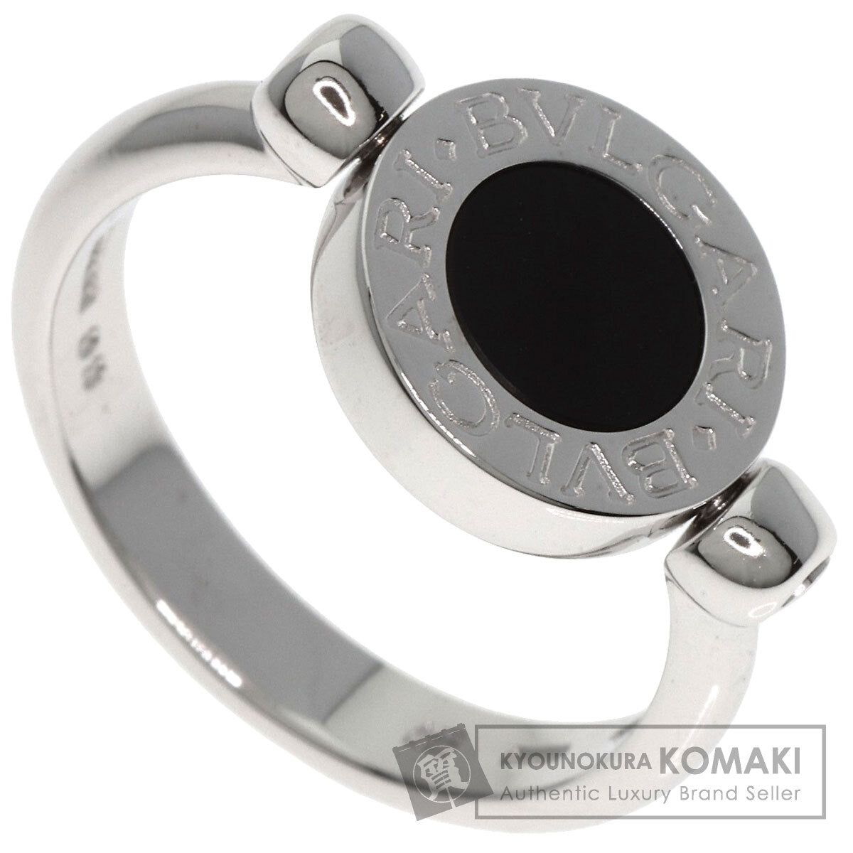 BVLGARI BVLGARI BVLGARI Flip Onyx Diamond Ring K18 White Gold Ladies [Used]