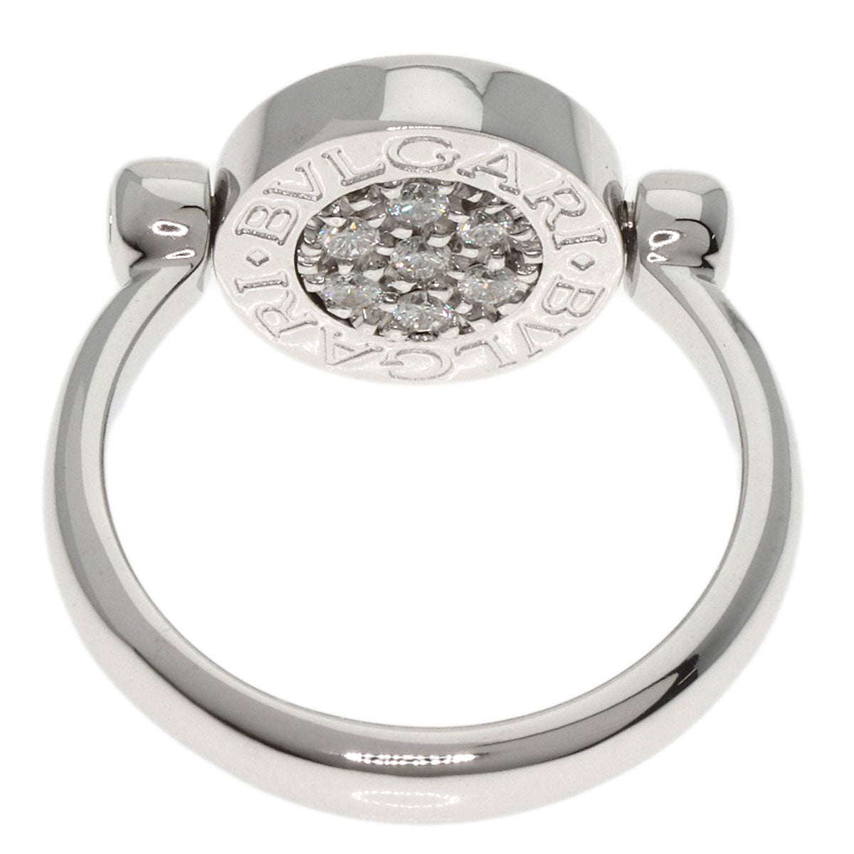 BVLGARI BVLGARI BVLGARI Flip Onyx Diamond Ring K18 White Gold Ladies [Used]