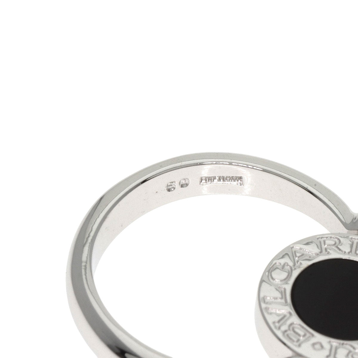 BVLGARI BVLGARI BVLGARI Flip Onyx Diamond Ring K18 White Gold Ladies [Used]