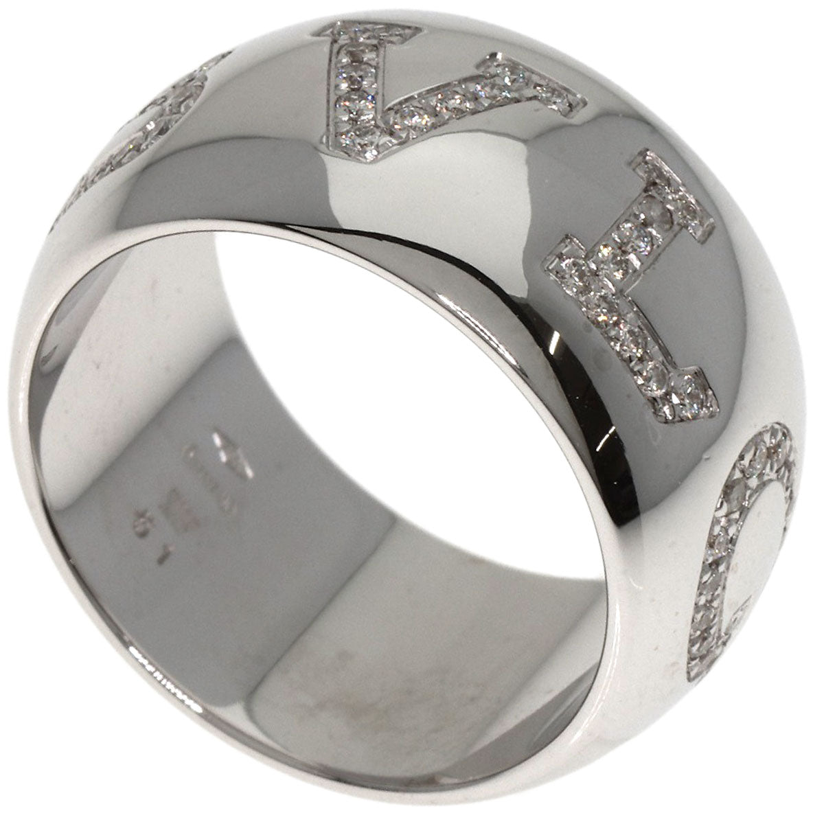 BVLGARI Monologo Diamond #51 Ring K18 White Gold Ladies [Used]