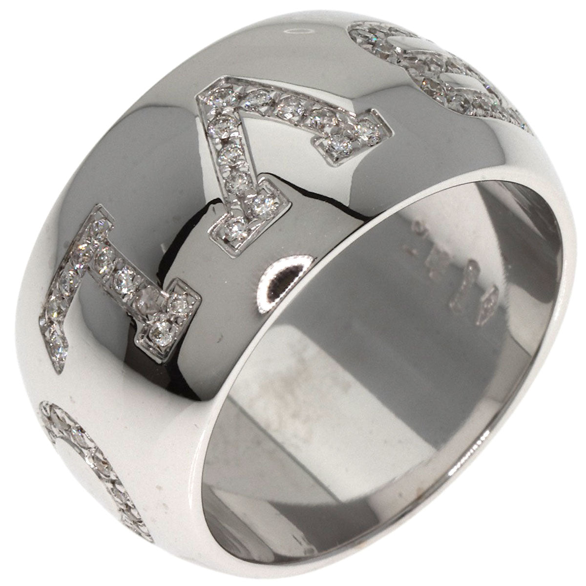 BVLGARI Monologo Diamond #51 Ring K18 White Gold Ladies [Used]
