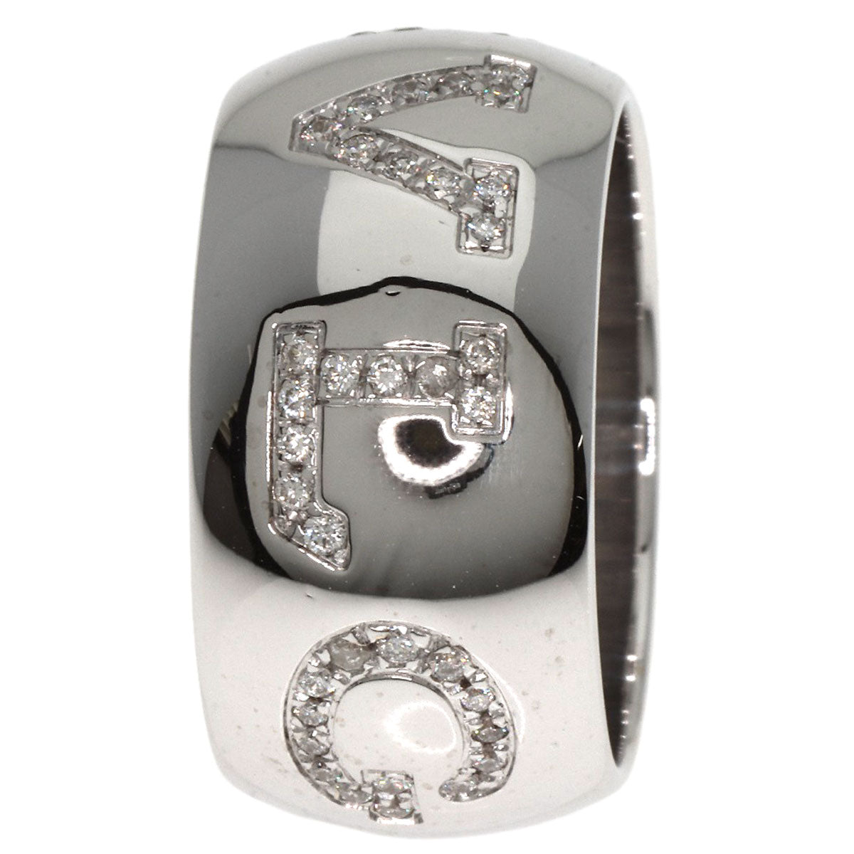 BVLGARI Monologo Diamond #51 Ring K18 White Gold Ladies [Used]