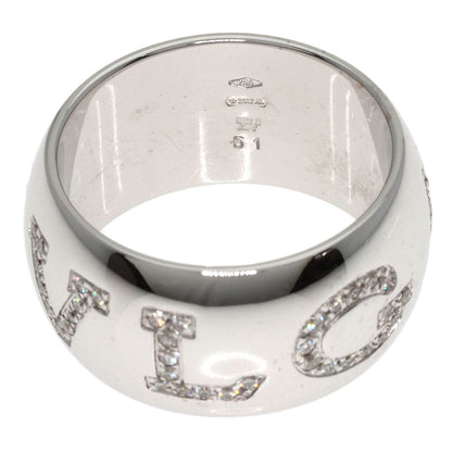 BVLGARI Monologo Diamond #51 Ring K18 White Gold Ladies [Used]