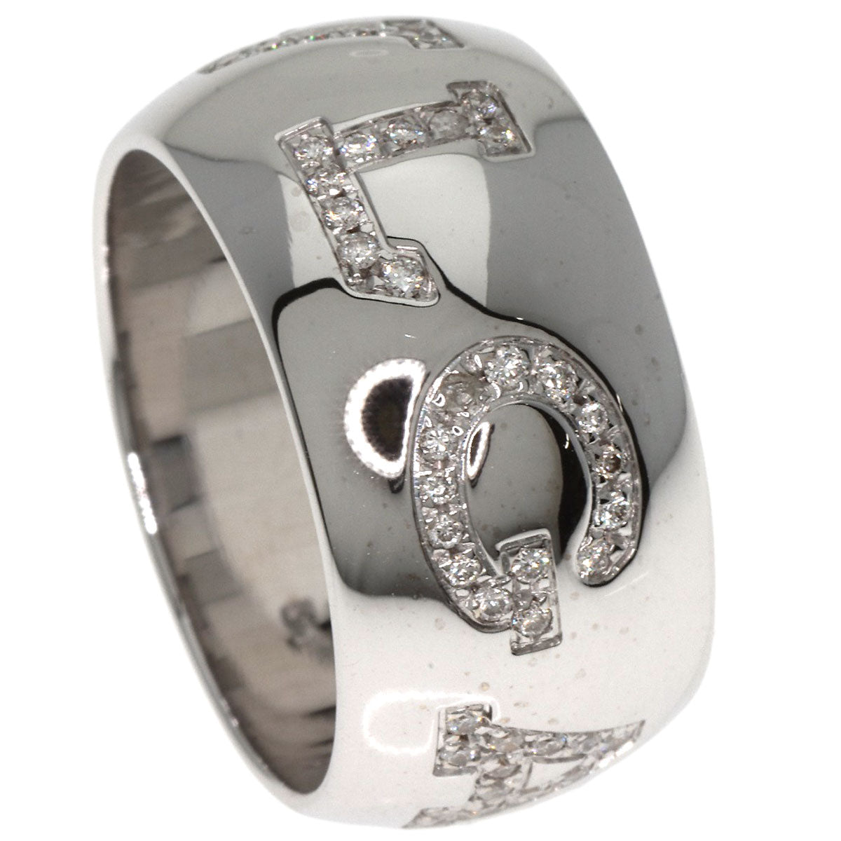 BVLGARI Monologo Diamond #51 Ring K18 White Gold Ladies [Used]