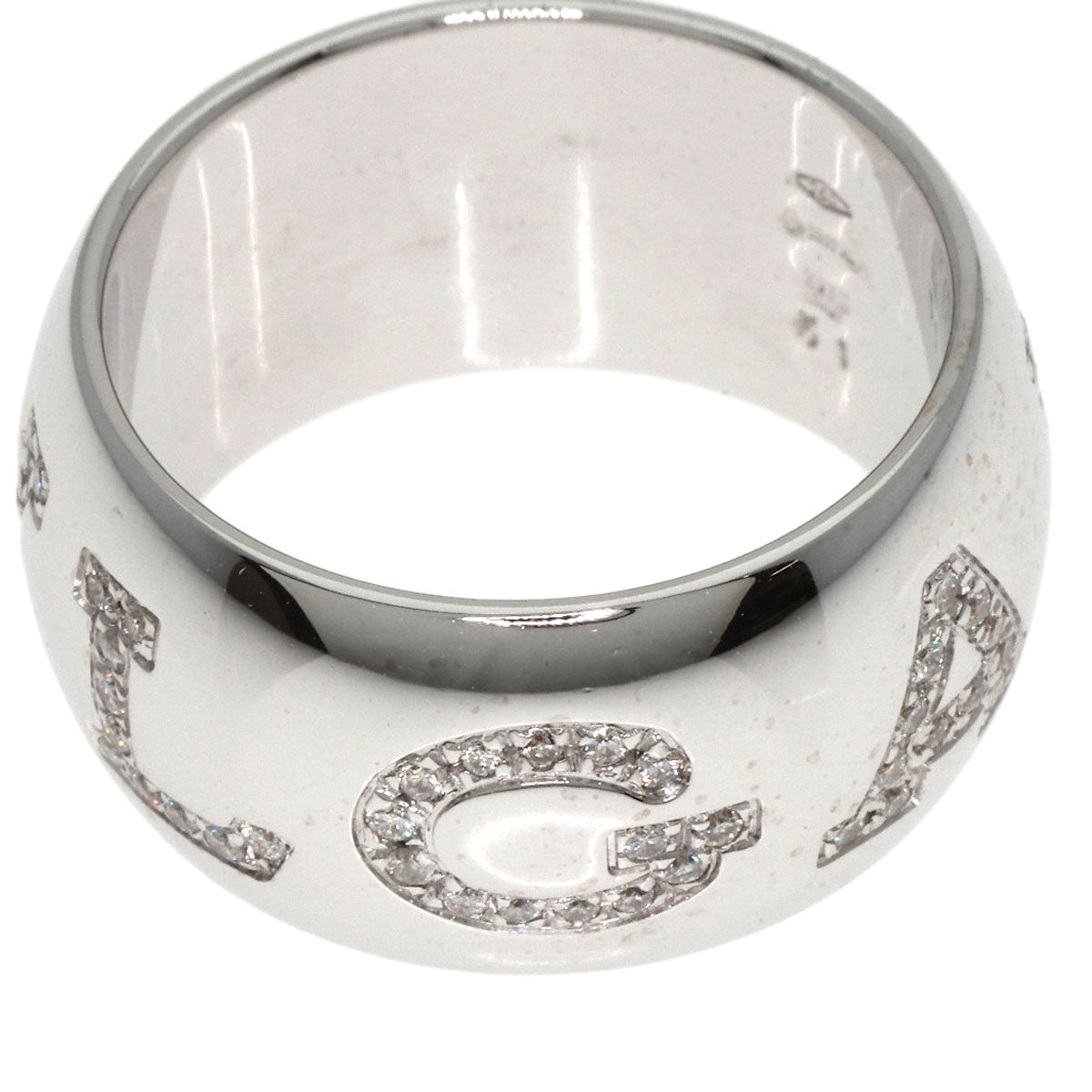 BVLGARI Monologo Diamond #51 Ring K18 White Gold Ladies [Used]